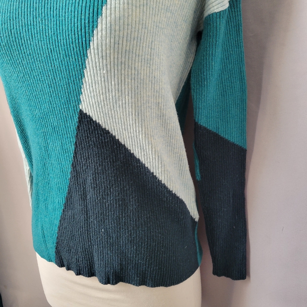 Smartwool Colorblock Ribbed Pullover Crew Sweater… - image 8